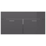 vidaXL Armoire d'évier et lavabo intégré Gris brillant Bois ingénierie