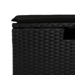 vidaXL Tabouret de jardin avec coussin noir 55x55x37 cm résine tressée