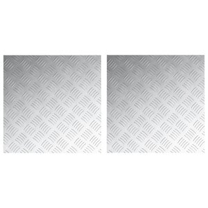 vidaXL Plaques en Aluminium Antidérapantes à Motif 2 Pièces 50x50 cm