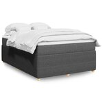 vidaXL Sommier à lattes de lit avec matelas Gris foncé 140x190cm Tissu