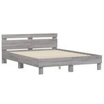 vidaXL Cadre de lit avec LED sans matelas sonoma gris 150x200 cm