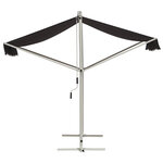 Store double pente manuel rétractable inclinaison réglable acier époxy blanc polyester imperméabilisé anti-UV gris dim. 4 50L x 3 40l x 2 55H m