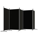 vidaXL Cloison de séparation 5 panneaux Noir 433x180 cm Tissu