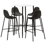 vidaXL Ensemble de bar 5 Pièces Tissu Gris foncé