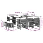vidaXL Ensemble à manger de jardin et coussins 11 Pièces marron rotin