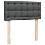 vidaXL Sommier à lattes de lit avec matelas Gris foncé 90x200 cm Tissu