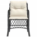 vidaXL Chaises de jardin avec coussins lot de 2 noir résine tressée
