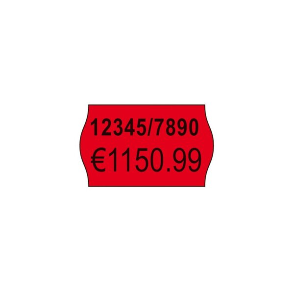 Étiquettes permanentes à 2 lignes pour pistolet étiqueteur, rouge (paquet 10 rouleaux)