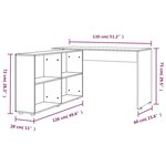 vidaXL Bureau d'angle Chêne fumé Bois d'ingénierie
