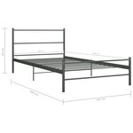 vidaXL Cadre de lit sans matelas gris métal 100x200 cm