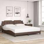 vidaXL Cadre de lit avec LED sans matelas marron 180x200 cm