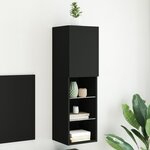 vidaXL Meuble TV avec lumières LED noir 30 5x30x102 cm