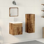 vidaXL Ensemble de meubles de salle de bain 3 pièces Bois vieilli