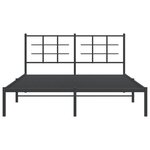vidaXL Cadre de lit métal sans matelas et tête de lit noir 160x200 cm