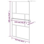 vidaXL Paroi de douche avec étagère Noir 115x195cm Verre ESG&Aluminium