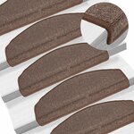 vidaXL Tapis d'escalier 10 Pièces 65x24x4 cm Marron café