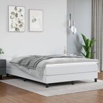 vidaXL Sommier à lattes de lit avec matelas Blanc 140x200cm Similicuir