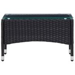 vidaXL Table basse Noir 60x40x36 cm Résine tressée
