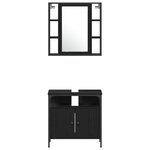 vidaXL Ensemble de meubles de salle de bain 4 pièces en bois d'ingénierie chêne noir