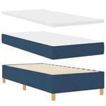 Lit coffre avec matelas vidaXL Bleu 100x200 cm en tissu