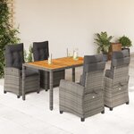 vidaXL Ensemble à manger de jardin 5 Pièces coussins gris résine tressée
