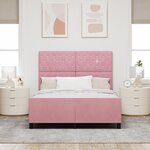 Lit vidaXL Rose 160x200 cm Velours