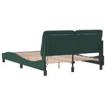 vidaXL Cadre de lit avec lumières LED vert foncé 140x190 cm velours