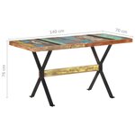 vidaXL Table à manger 140x70x76 cm Bois de récupération massif