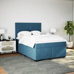 vidaXL Sommier à lattes de lit et matelas bleu 140x200 cm velours