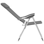 vidaXL Chaises de camping pliables 4 Pièces Gris Aluminium