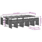 vidaXL Ensemble à manger de jardin et coussins 11 Pièces beige poly rotin