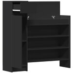 vidaXL Armoire à chaussures noir 100 5x28x100 cm bois d'ingénierie