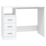 vidaXL Bureau avec tiroirs Blanc 102x50x76 cm Bois d'ingénierie
