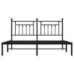 vidaXL Cadre de lit métal sans matelas et tête de lit noir 160x200 cm
