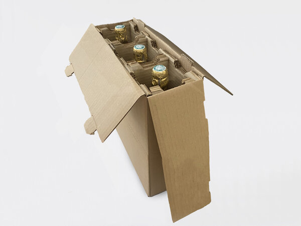 10 Caisses carton renforcées pour 3 bouteilles