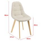Lot de 2 chaises de salle à manger 86 x 53 x 47 cm beige 03_0006733