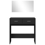 vidaXL Coiffeuse avec miroir noir 80x39x80 cm