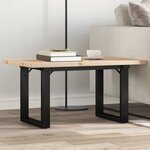 vidaXL Table basse cadre en O 80x50x40 5cm bois de pin massif et fonte