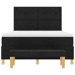 vidaXL Lit à Sommier avec Matelas & Banc Noir 140x200 cm Tissu