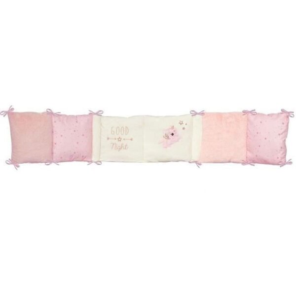 Tour de lit microfibre 100  polyester adaptable 30 x 180 cm - Blanc-rose