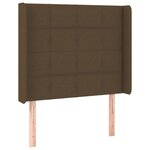vidaXL Sommier à lattes de lit matelas LED Marron foncé 90x200cm Tissu