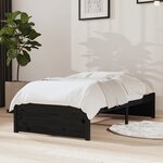 vidaXL Cadre de lit sans matelas noir bois massif 75x190 cm