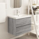 vidaXL Armoire d'évier Sonoma gris 60x38 5x45 cm Bois d'ingénierie