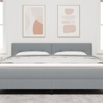 Tête de lit LED vidaXL capitonnée gris clair 90 cm en tissu