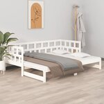 vidaXL Lit coulissant sans matelas blanc 2x(90x200) cm