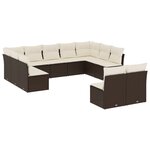 vidaXL Salon de jardin et coussins 11 Pièces marron résine tressée