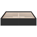vidaXL Cadre de lit avec tiroirs sans matelas noir 135x190 cm