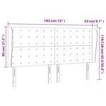 vidaXL Tête de lit avec oreilles Crème 183x23x118/128 cm Tissu