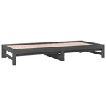 vidaXL Lit coulissant Gris 2x(90x200) cm Bois de pin massif