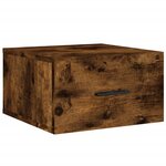 vidaXL Table de chevet murale chêne fumé 35x35x20 cm